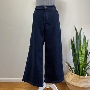 Gap Super High Rise Wide Leg Trouser Dark Denim sz 33